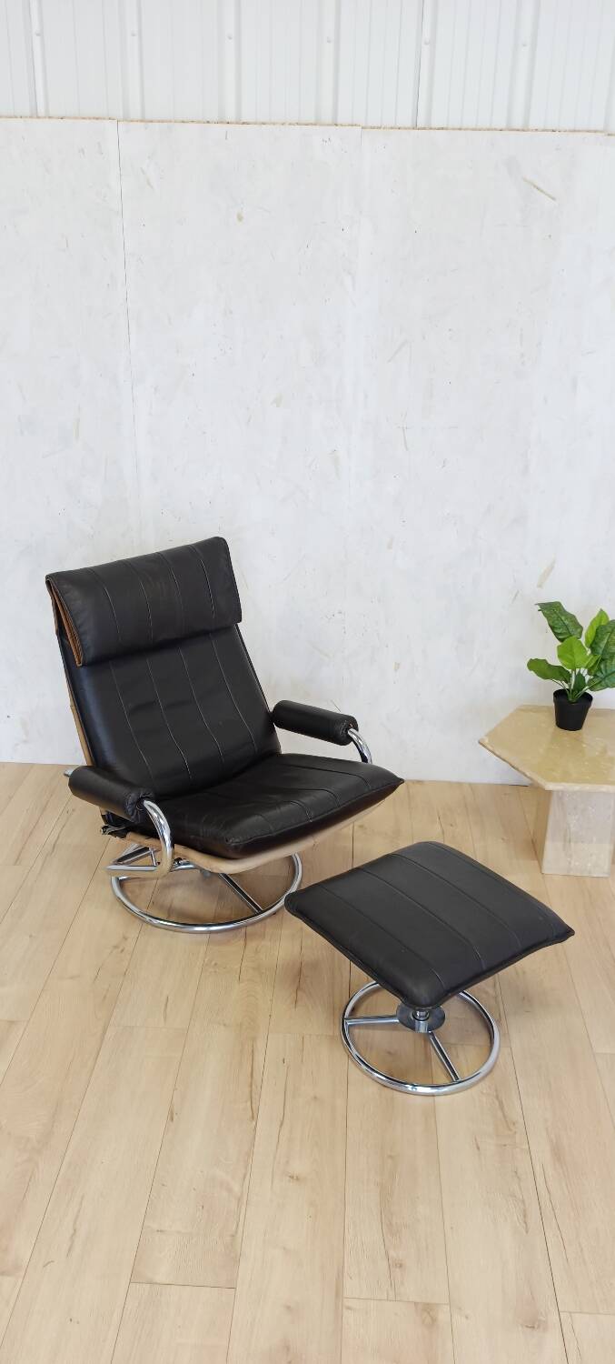 Leather ottoman chair