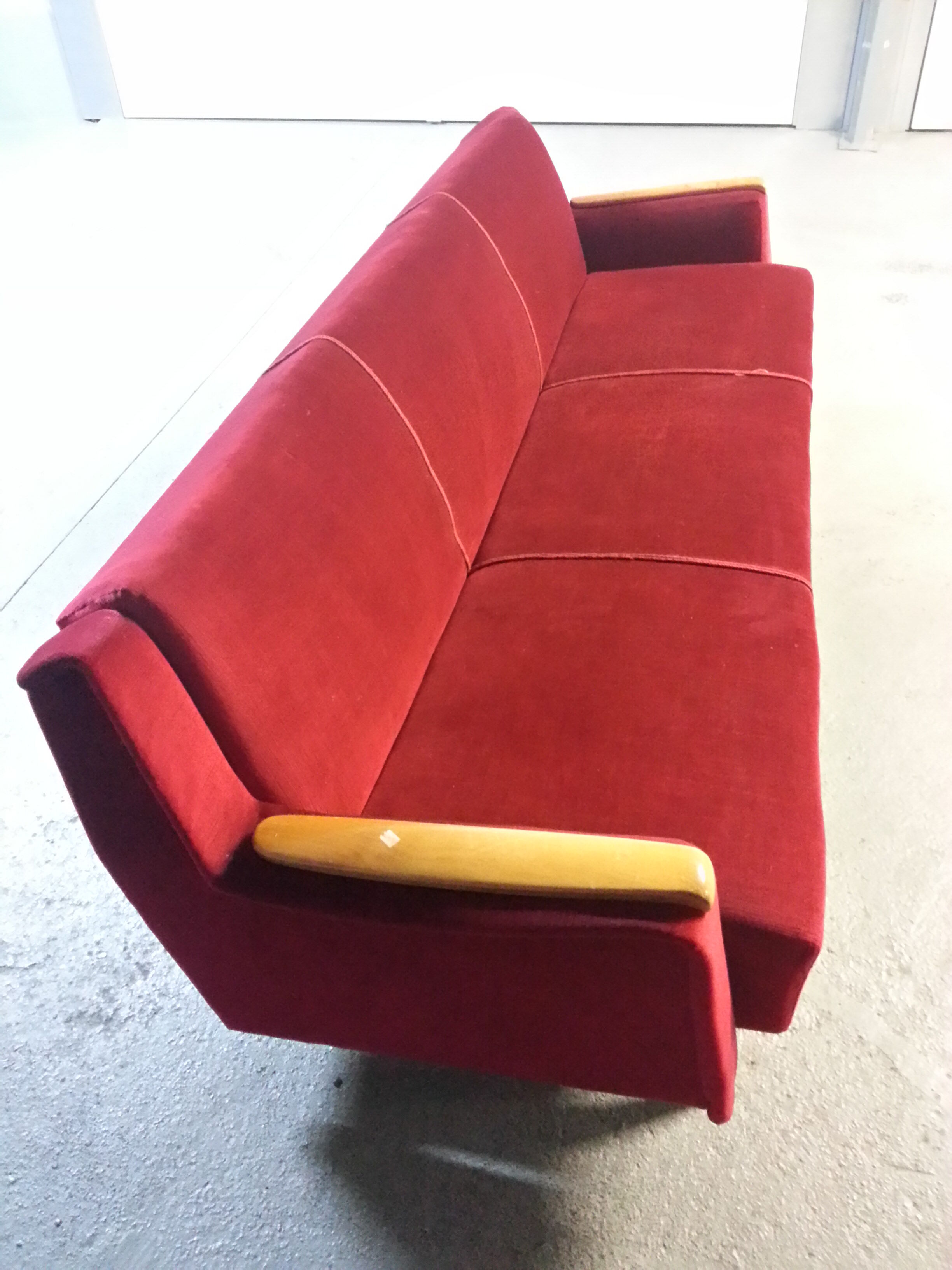 Sofa Daybed sofa years 50/60 cliclac Red