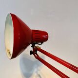 Red architect's articulated lamp - 1970