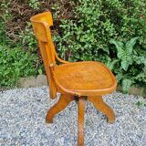 Vintage wood swivel office chair