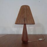 Mid-Century Danish Teak and Sisal Table Lamp, 1950s