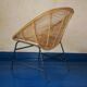 Mid century bamboo an iron pod chair, 1960s