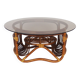 Table basse en rotin et verre