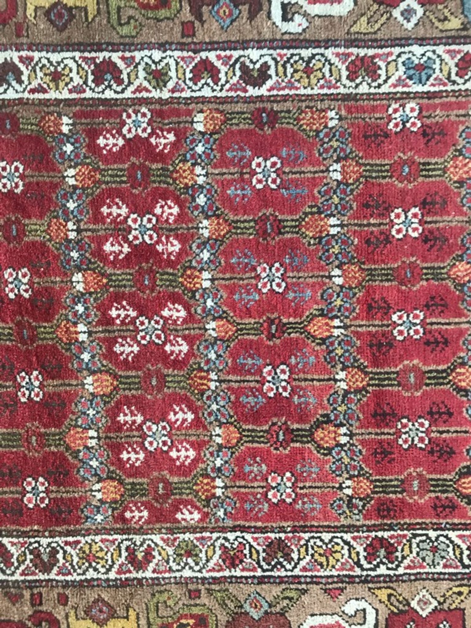 Old persian rug kurdish hallway  120 x 388 cm