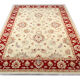 Red Cream Wool Ziegler Rug Handwoven Floral Carpet- 200x282
