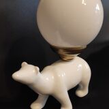 White ceramic bear lamp