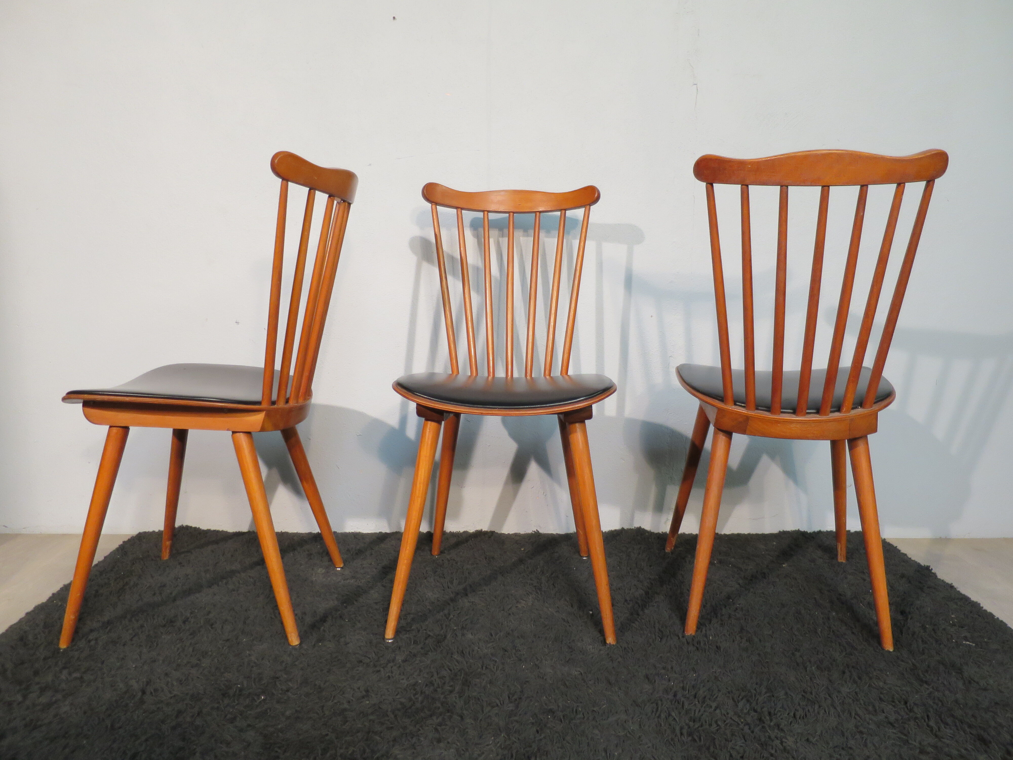 Set of 3 Baumann chairs model "Minuet"