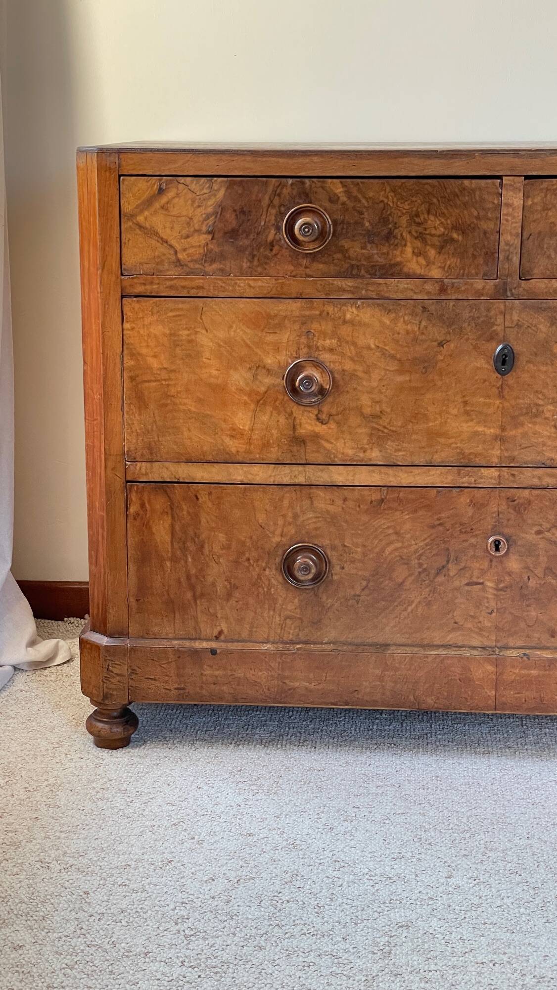 Antique Walnut and Solid Wood Commode