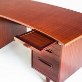 Mid-century desk with drawers and trays. Scandinavian style. France, 60