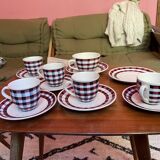 Set of coffee/tea cups and small vintage tile bowls Villeroy & Boch