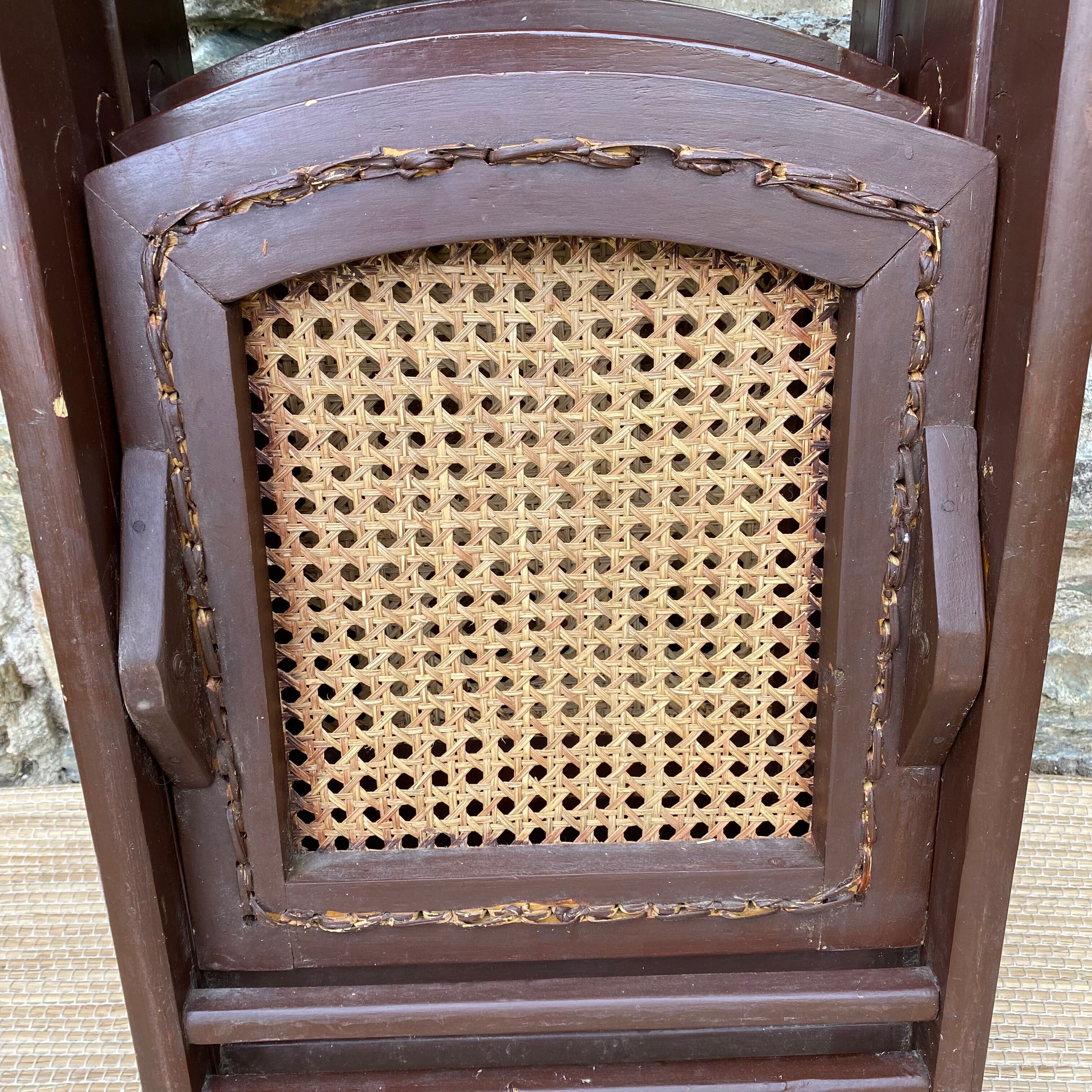 Vintage folding chairs wood and canning