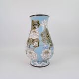 Large ceramic vase with floral pattern