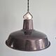 Set of 3 industrial pendant lights in anthracite enameled sheet metal