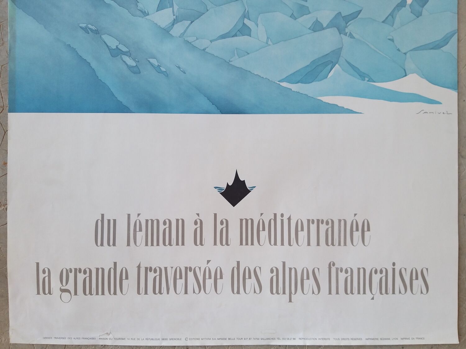 Original poster Samivel "Great crossing of the Alps" 1970