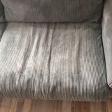 Sky blue ribbed 3-seater sofa