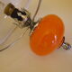 Vintage hanging from the 70s with chrome frame and enamelled orange ball finish