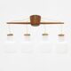 Uno & Osten Kristiansson for Luxus Light - 4 pendant chandelier in oak and glass