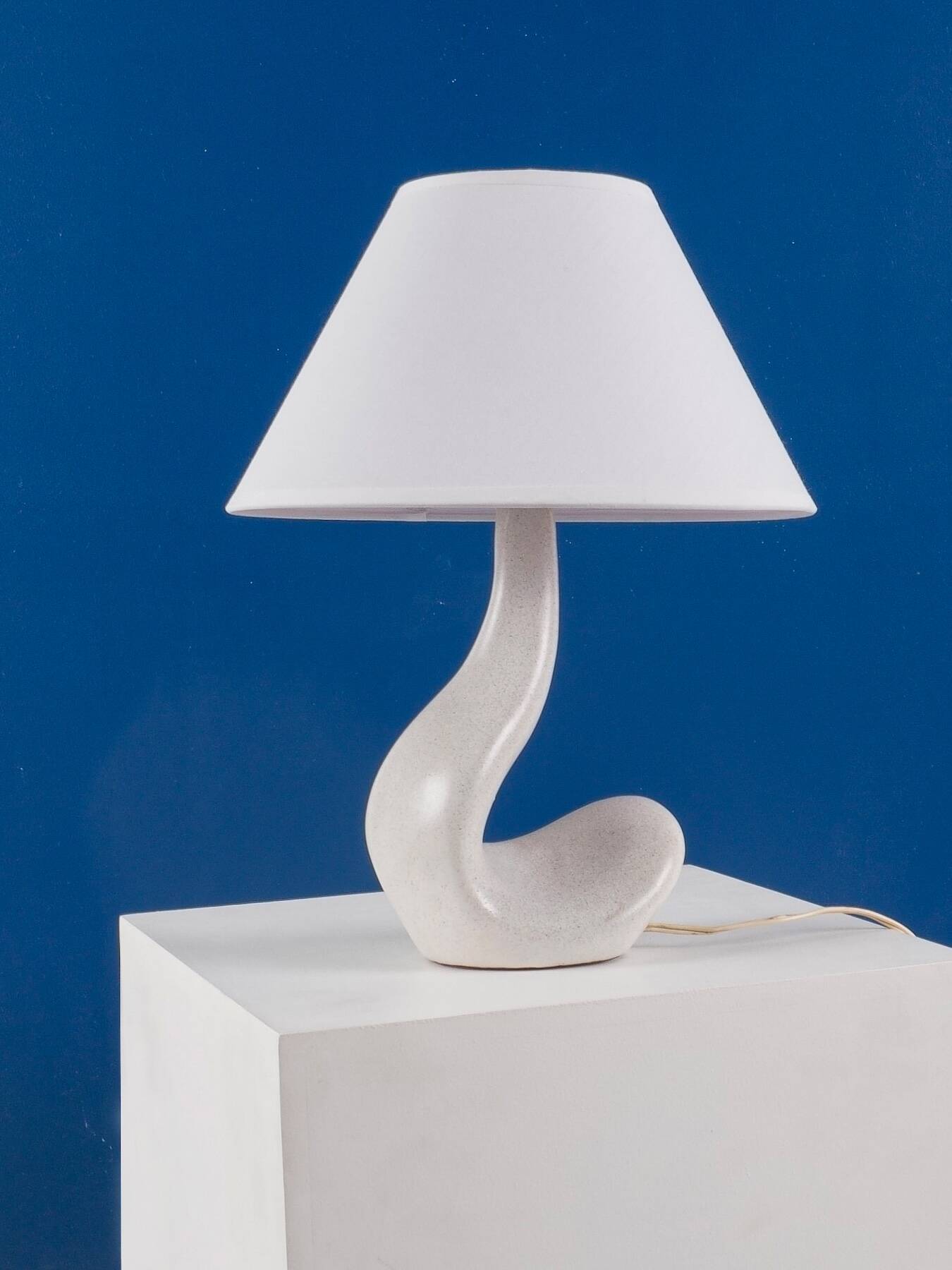 French work - free-form ceramic lamp - france, circa 1950