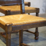 Set of six chairs and two brutalist armchairs mid-century 1950'