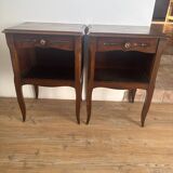 Pair of antique wooden bedside tables