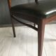 4 vintage teak dining chairs, dark green