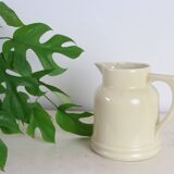 Water pitcher, beige ceramic, 1940s vintage French