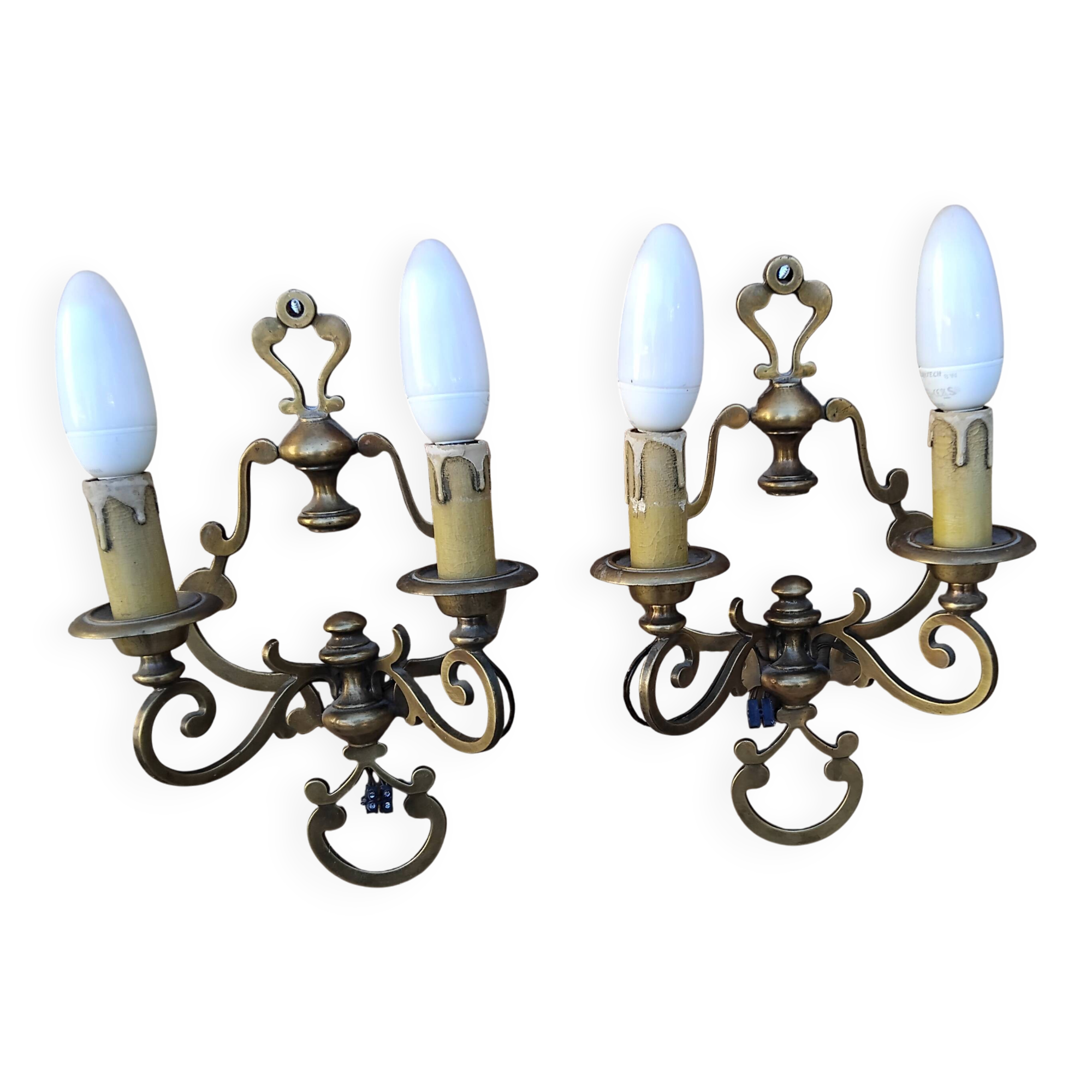 Paire d'applique bronze vintage