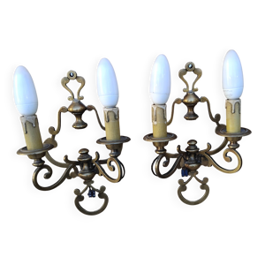 Paire d'applique bronze