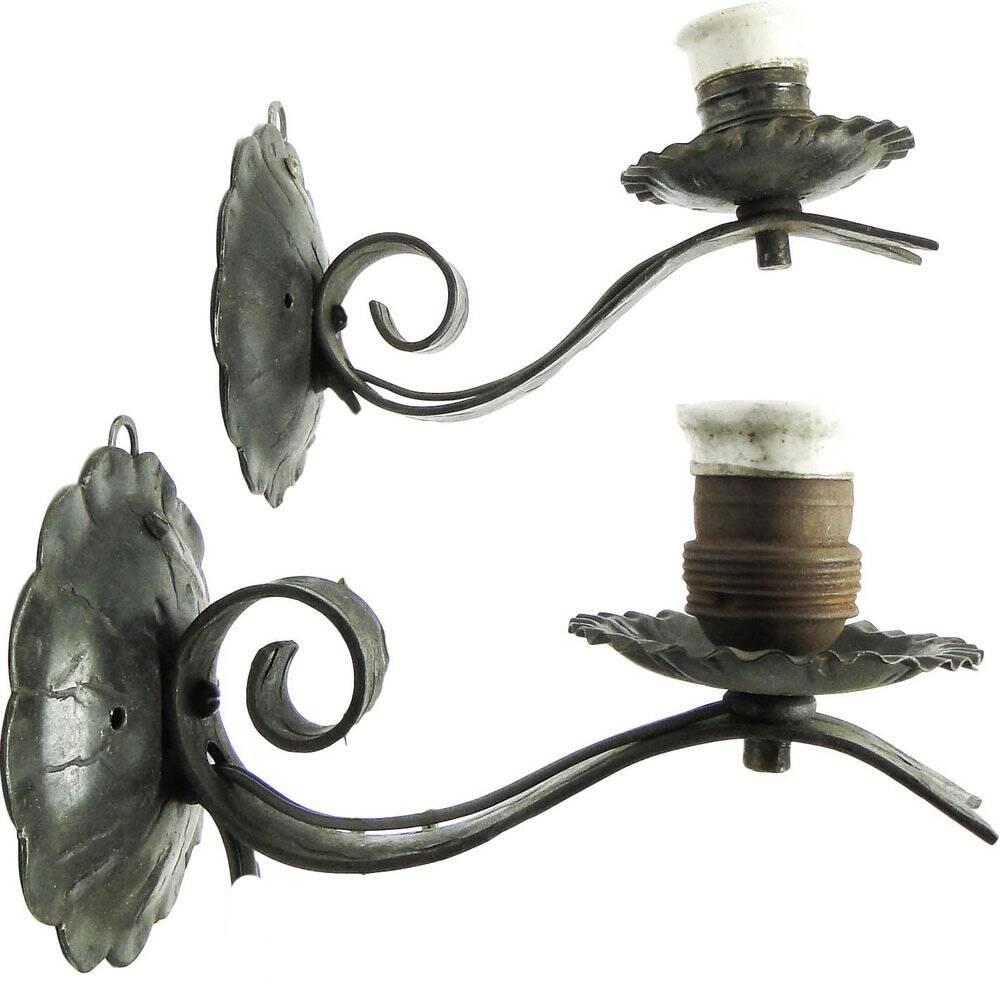 Brutalist sconces, Poland, 1970s, set of 2