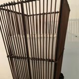 Vintage rattan and raffia floor lamp