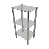 Small 70s shelf in metal and glass