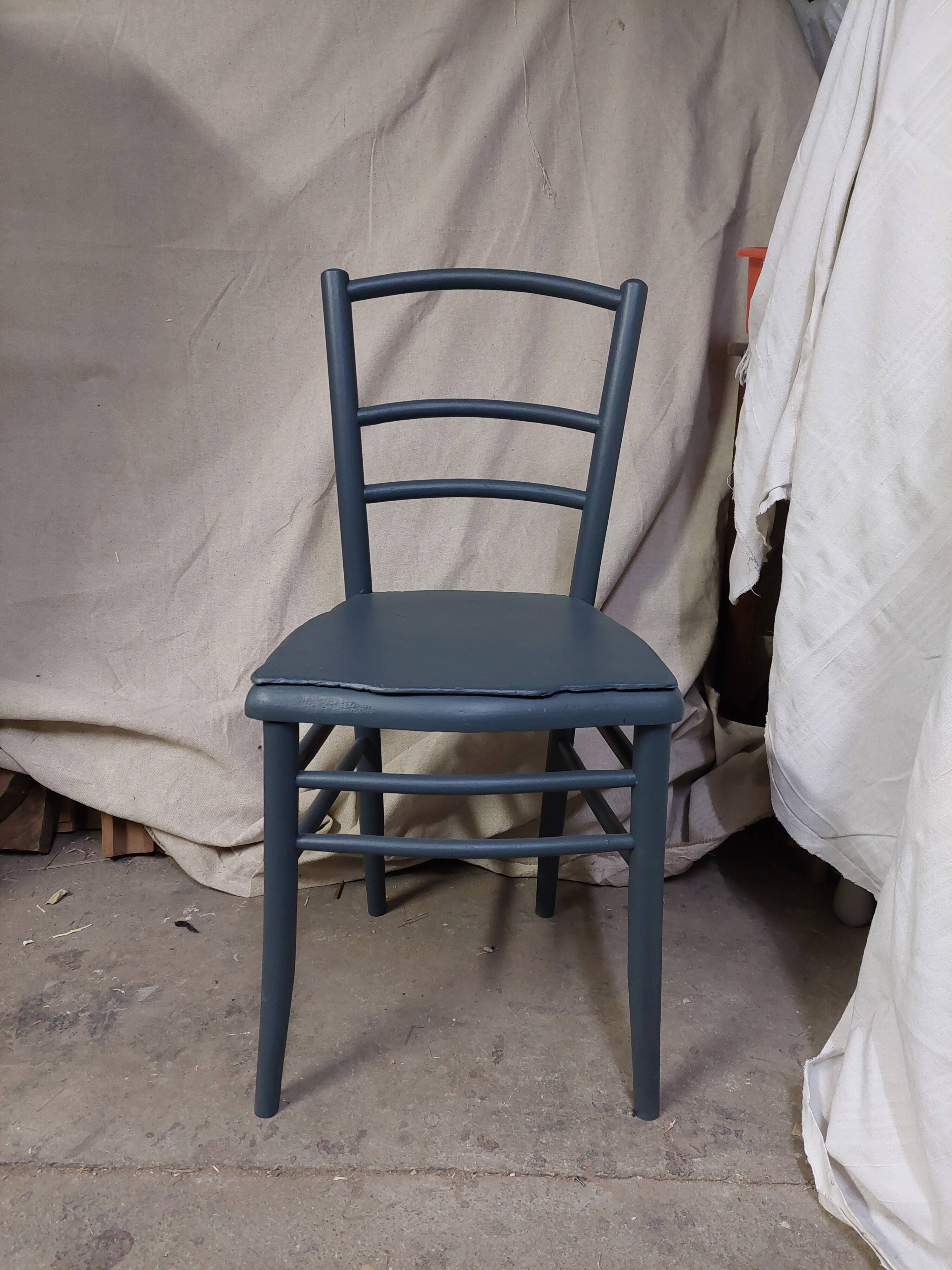 Dark blue wooden chair