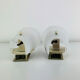 Pair of 1950s striped plastic wall lights.