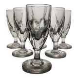 6 19th century wine/absinthe glasses