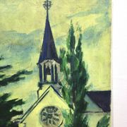 R. Rodrigue - Oil On Canvas “Protestant Church of Vésinet”