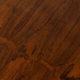 Vintage Rosewood Coffee Table Leather Magazine Shelf Topform Dutch MCM 1960