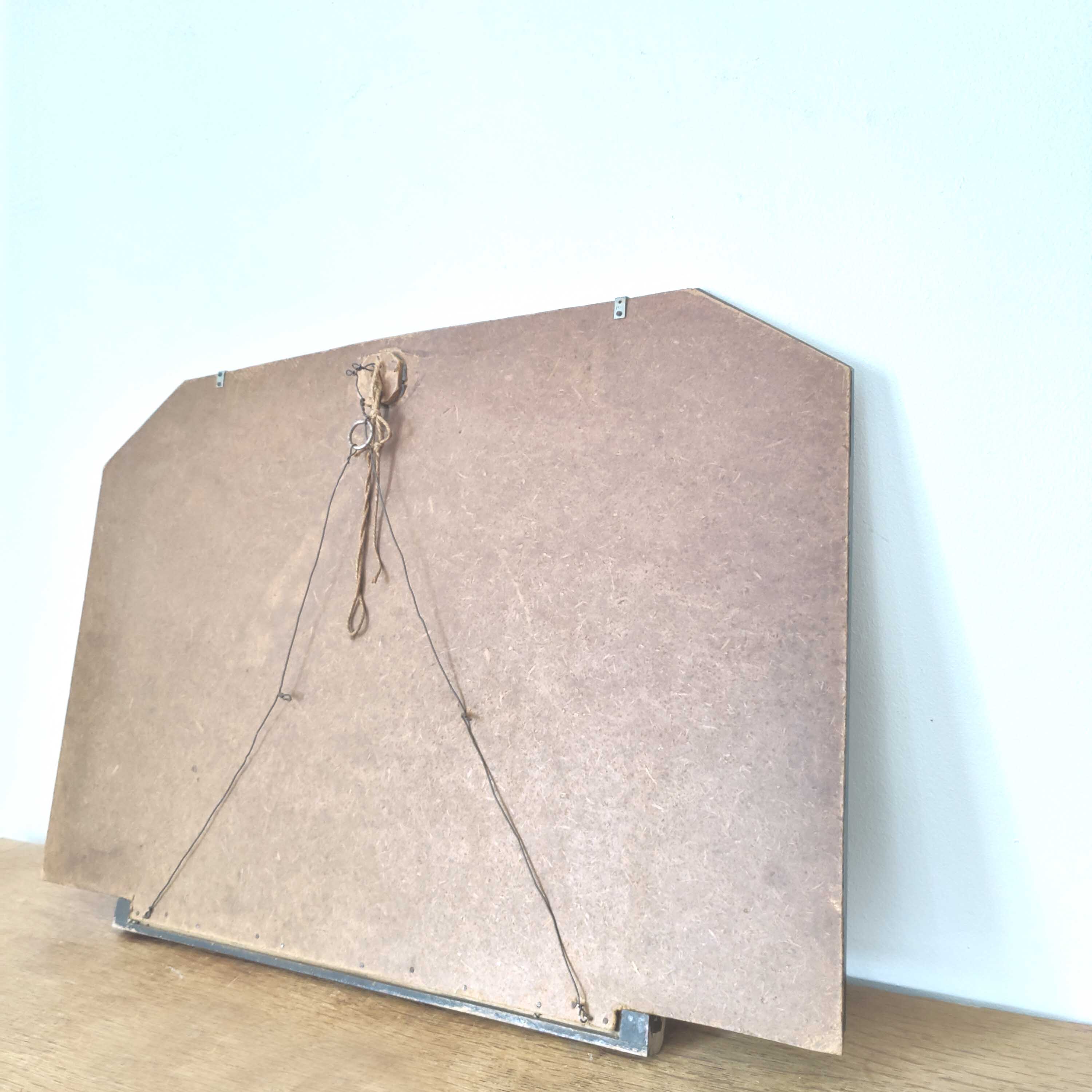 Hexagonal art deco mirror 70x47cm