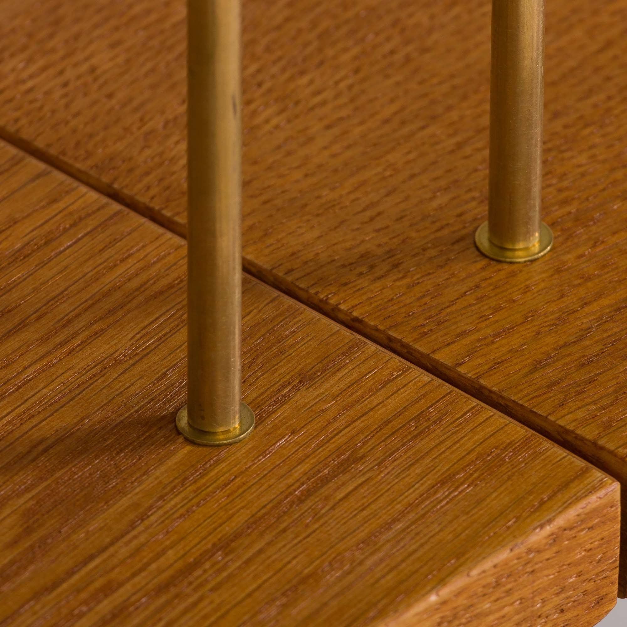 Danish oak modular shelving system 12 shelves