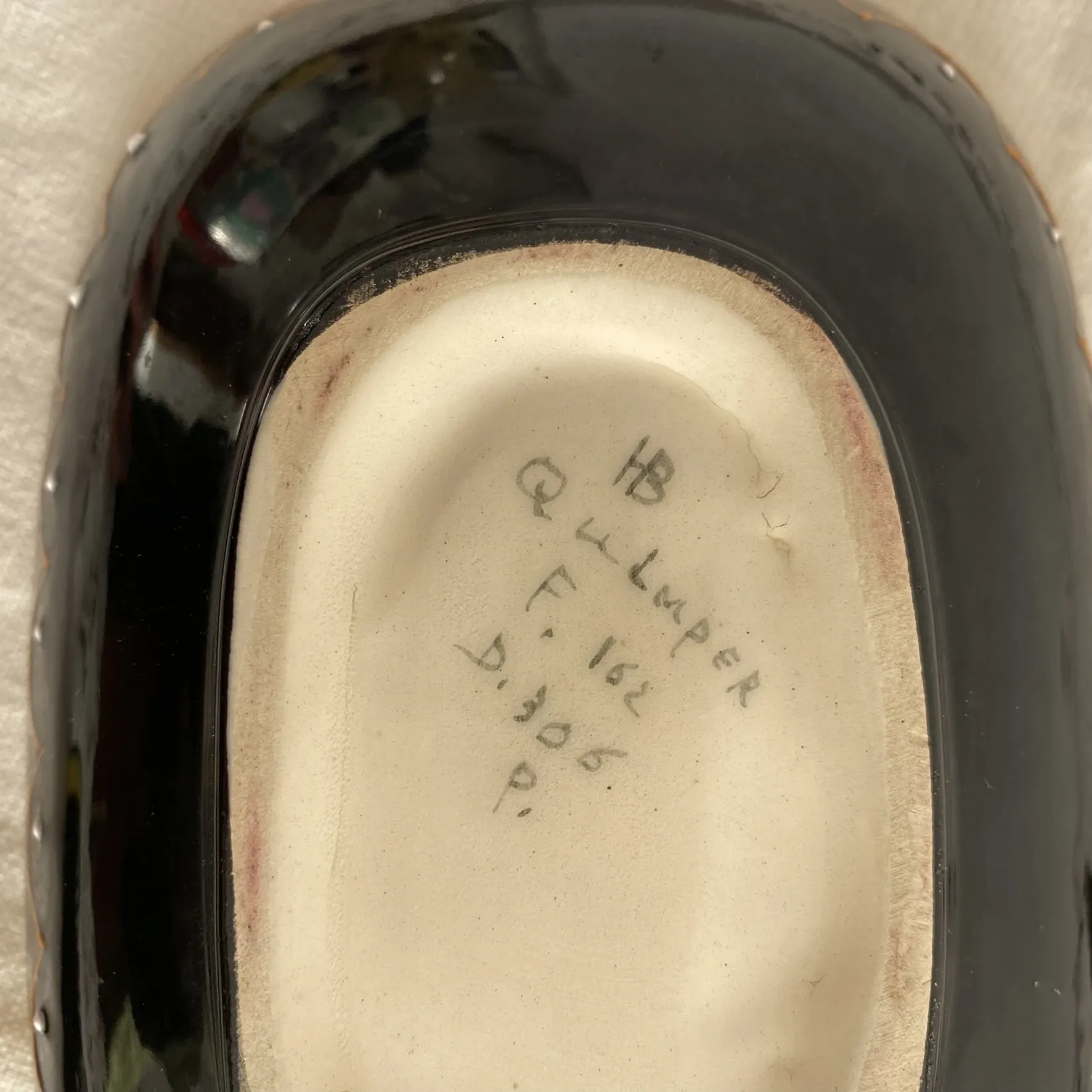 Butter dish and its knife HB Quimper, 1960s