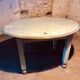 Oval bistro table from the 1930s with a lovely light blue patina