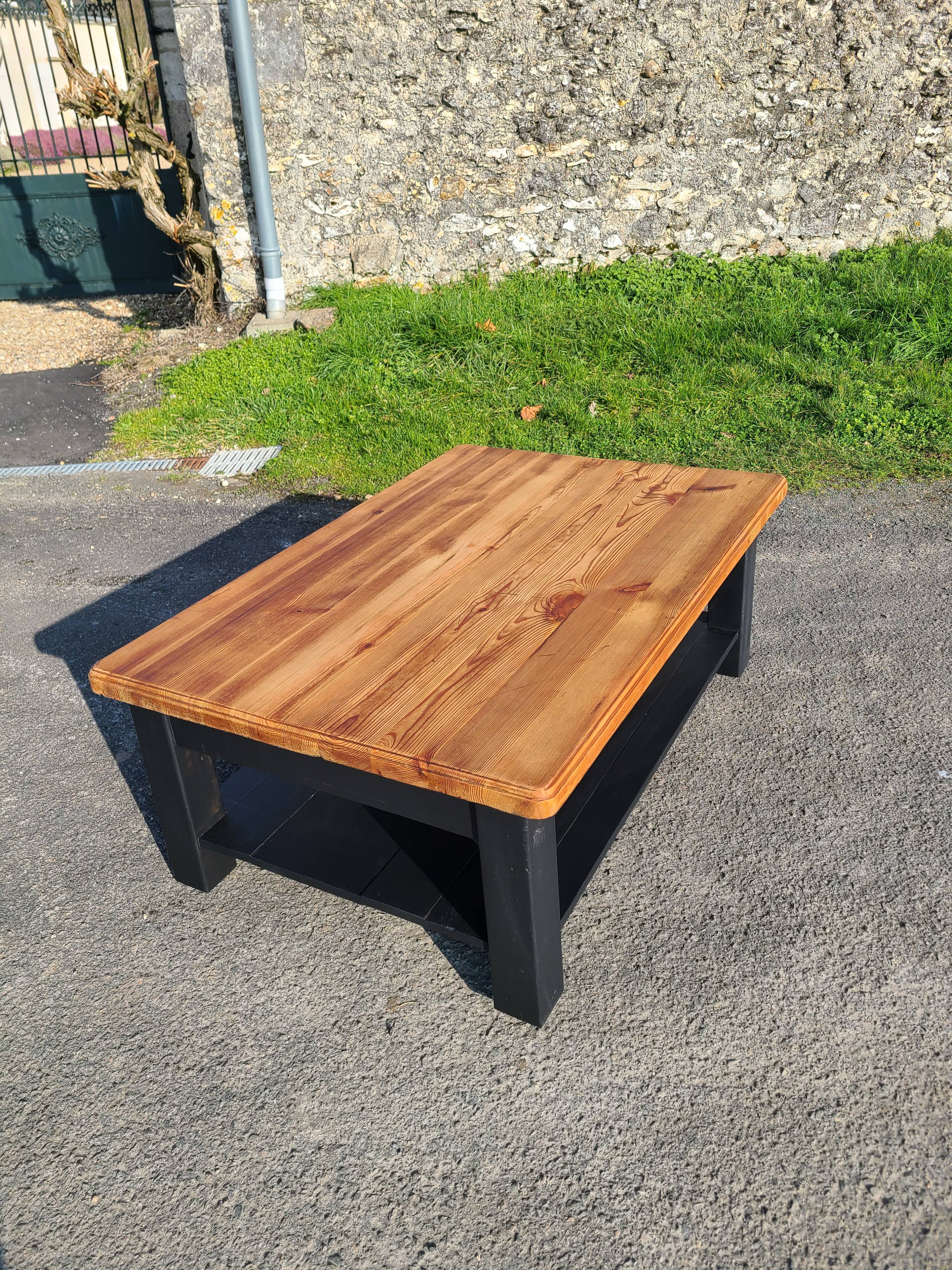 Vintage Scandinavian solid pine coffee table