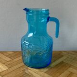 Vintage lemonade service in blue glass - Vemam - made in Italy
