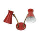 Applique "diabolo" articulée à deux lumières en tôle laqué rouge