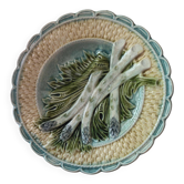 Set of 6 asparagus plates in majolica