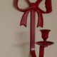 Pair of Vintage Swedish Brass Bow Candle Holder