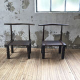 Pair of Ivory Coast chairs 50s