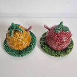 Vintage raspberry slush sugar jam pot