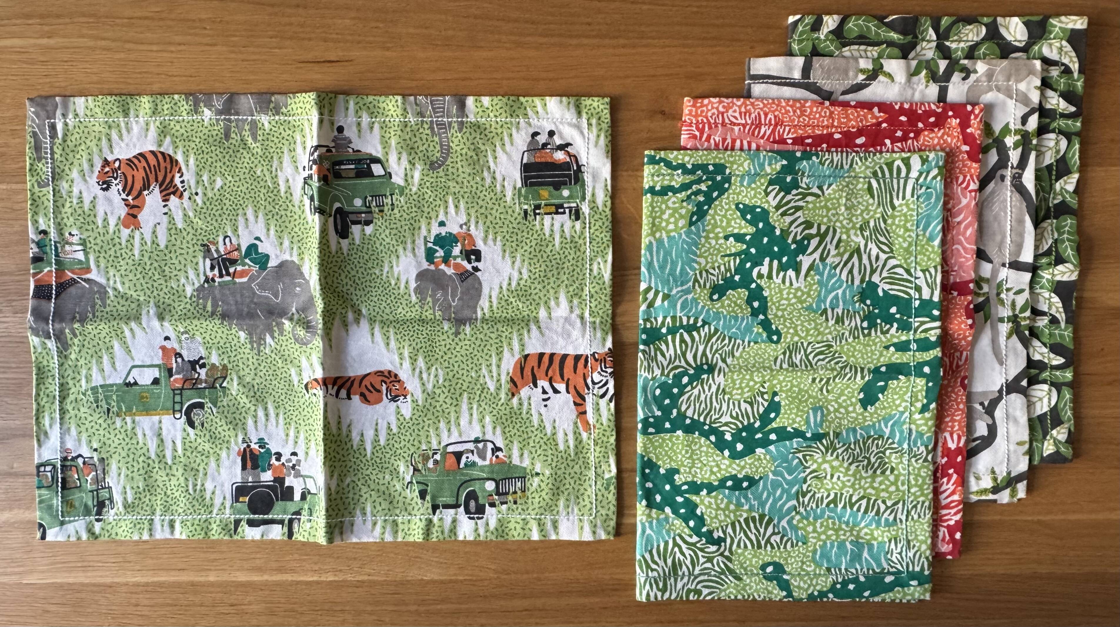 Lot de sets de table SAFOMASI, collection Tiger Safari