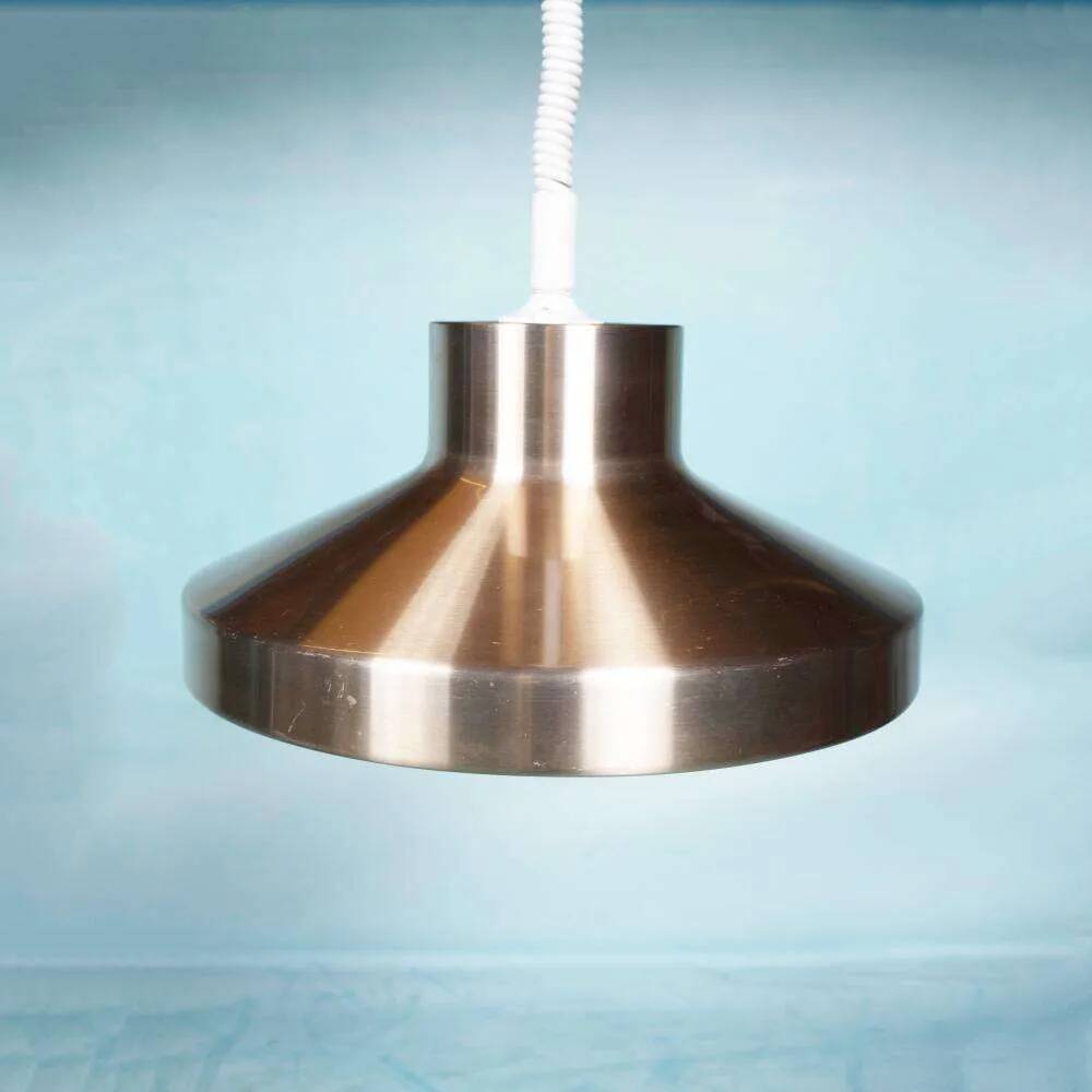 Vintage suspended lamp in aluminium from the 60s/70s, dining table lamp.