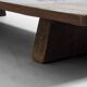 Rustic wabi sabi brutalist coffee table from solid wood, 1900s France